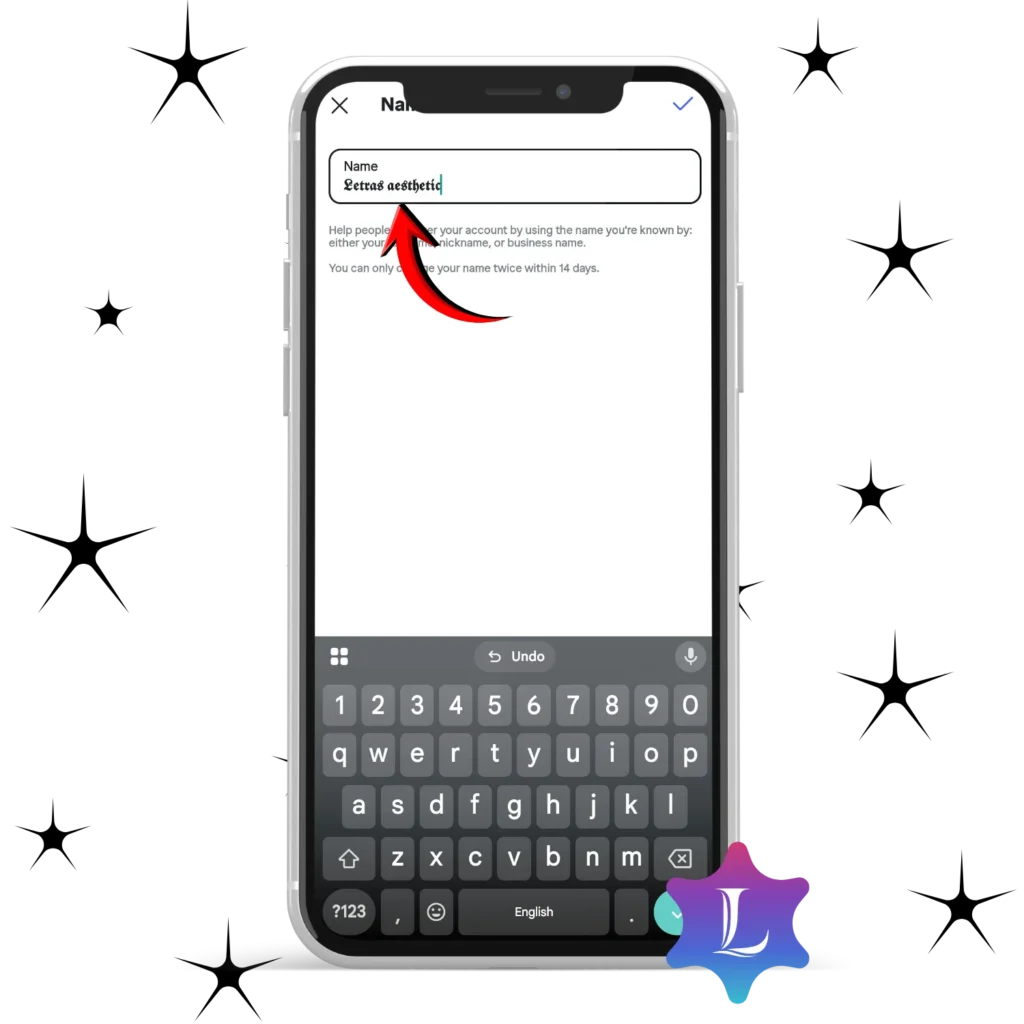 Pega el texto en Instagram